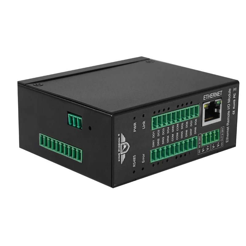 RS485 последовательный преобразователь Ethernet удаленный IO модуль поддерживает Modbus TCP Высокоскоростной импульсный выход шаговый двигатель управление 16 DO