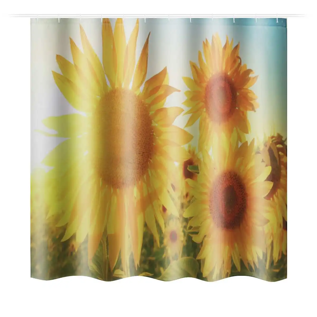 Shower Curtain 180x180 см Подсолнух Водонепроницаемая занавеска для душа с 12 крючками/коврик для ванной/набор подушечек для туалета с рисунком Противоскользящий ковер для туалета спальня - Цвет: Shower Curtain