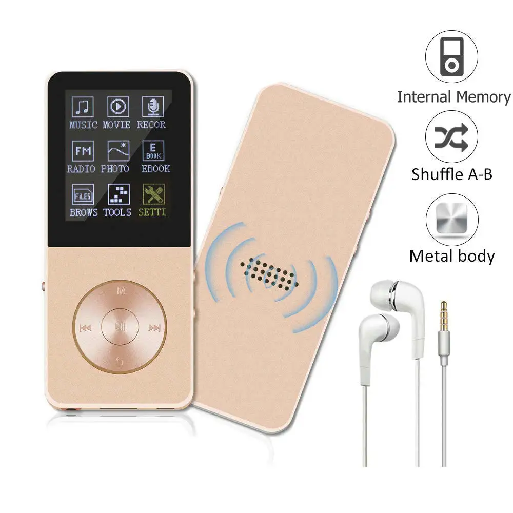 Оригинальный HiFi Металл ультратонкий MP3 MP4 музыкальный плеер Встроенный динамик 16