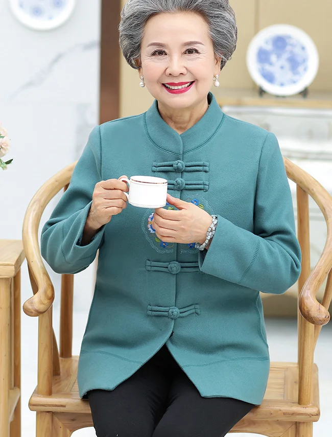 Женское шерстяное пальто среднего возраста, большие размеры, 5XL, пальто, женская мода, высокое качество, 60-80 лет, Женская Толстая теплая куртка, T579