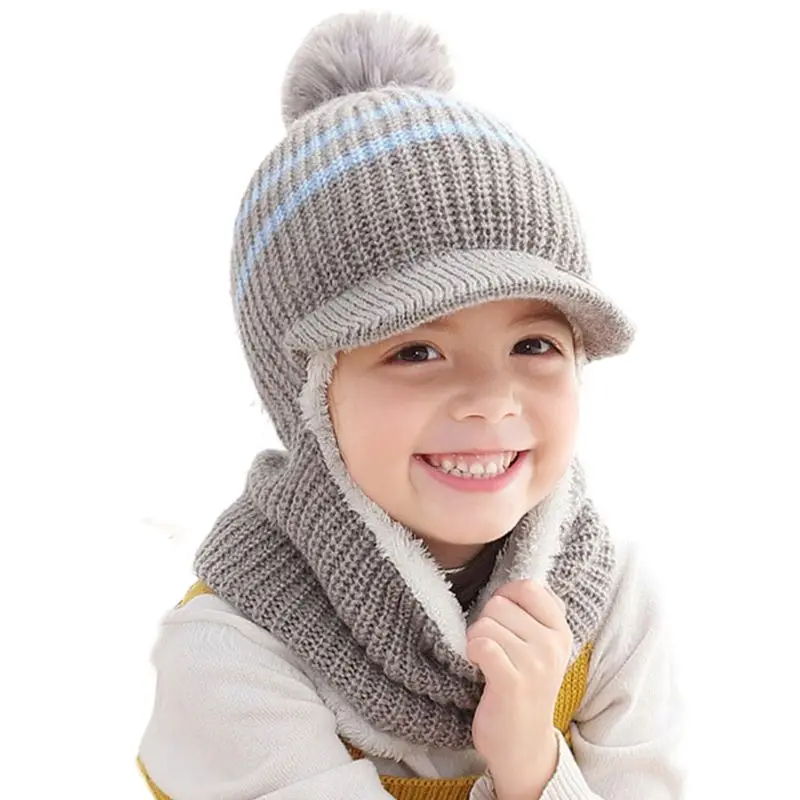 Baby Winter Hat Pom Pom Beanie Hats Baby Girl and Boy Hat with Warm Fleece Lining Caps for Kids