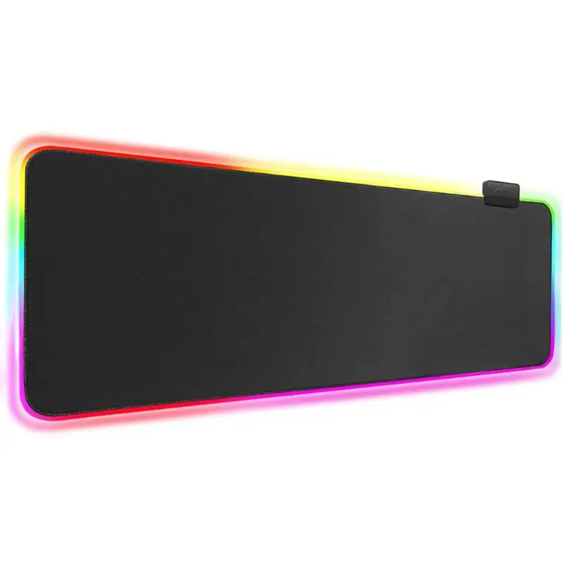 RGB светящийся негабаритный игровой коврик для мыши USB Красочный светящийся компьютерный коврик для клавиатуры Нажмите 3 секунды светильник, чтобы включить и выключить