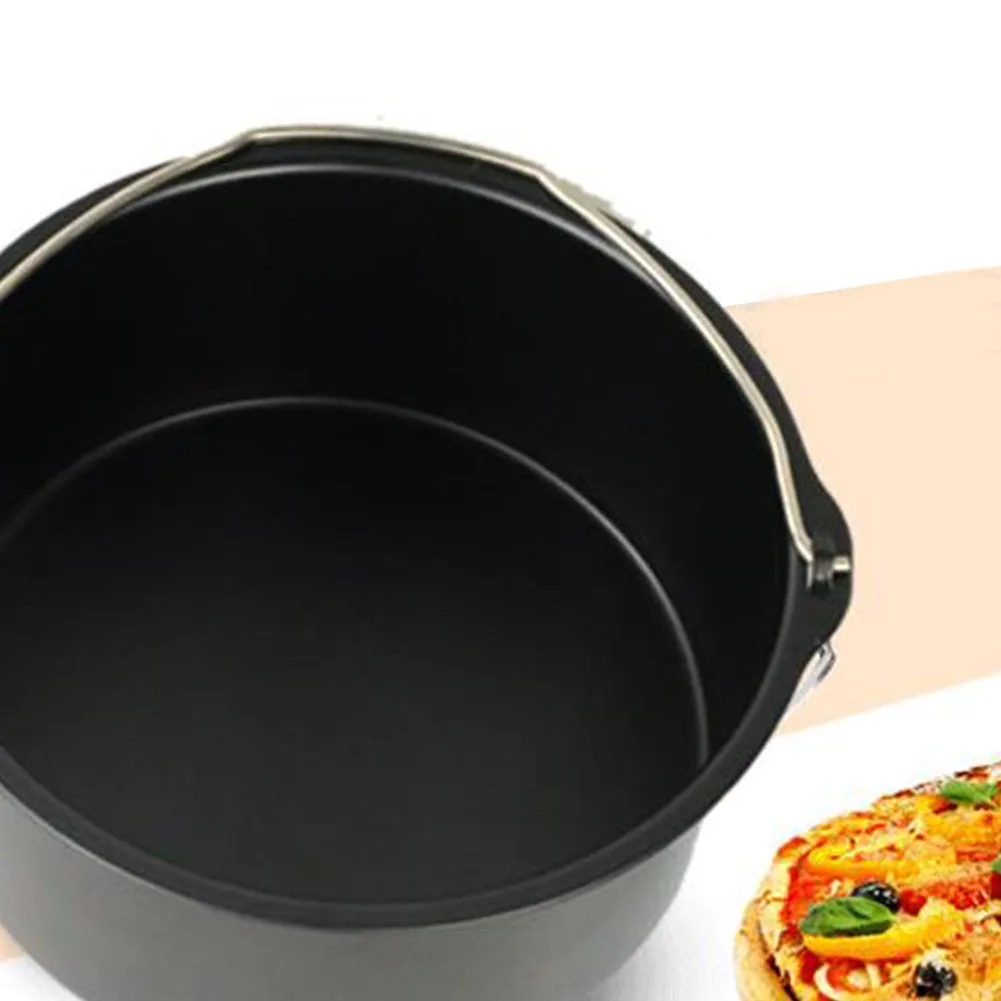 Легкая очистка воздуха фритюрница для использования кухонной посуды корзина с антипригарным хлебом DIY выпечки Оловянная сковорода для пиццы крепкая сталь торт большой емкости