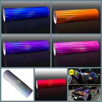 

SUNICE Multi-colors Laser Chrome Holographic Vinyl Car Wrap Film Auto Vehicle Wrap Sticker 149cmX300cm(58inchx9.8feet)