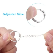 6 pçs diy tightener redutor peças de jóias proteção transparente primavera corda anel tamanho ajustador ferramentas redimensionamento espiral baseado
