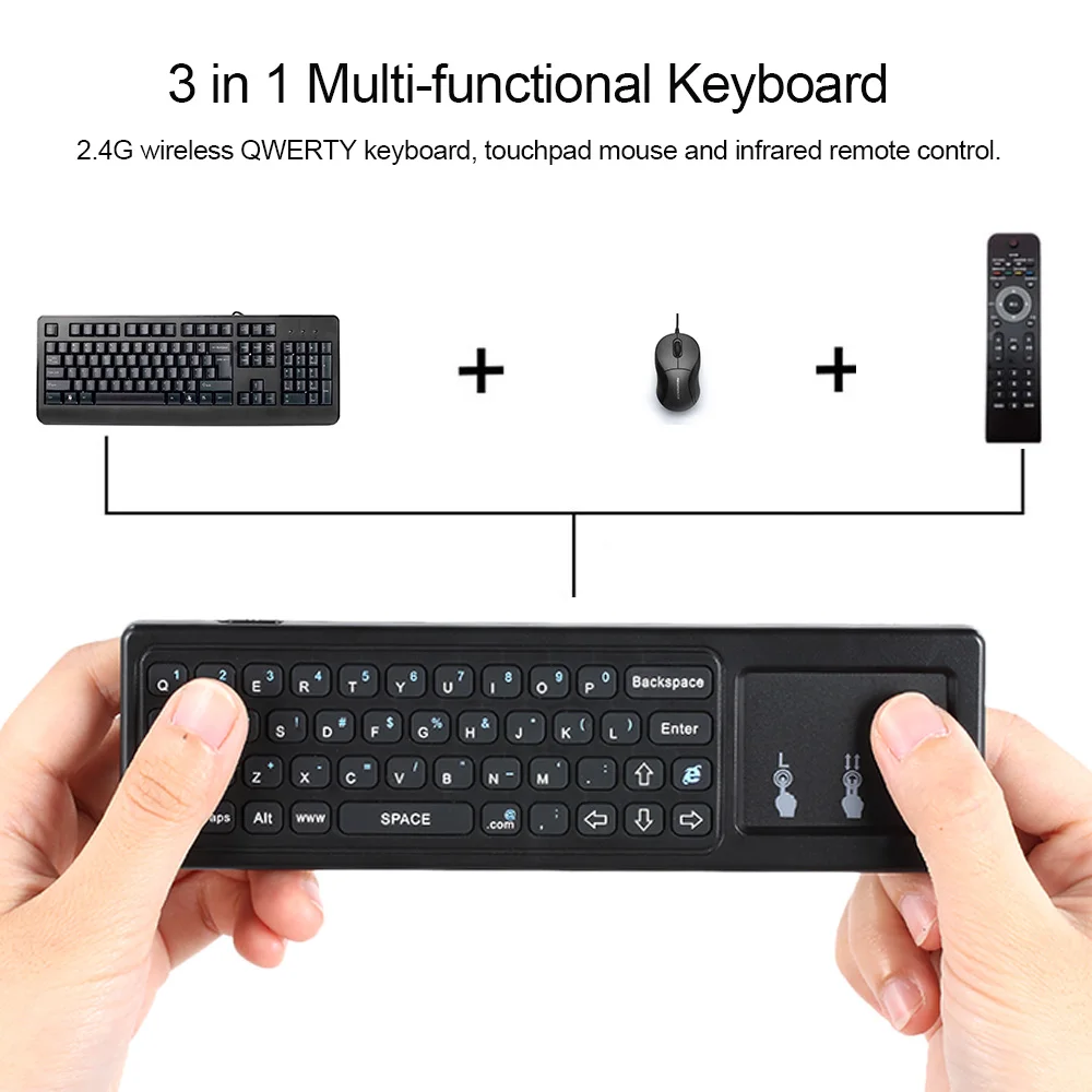 Мини 2,4 ГГц Air mouse беспроводной сенсорный экран с клавиатурой qwerty ручной пульт дистанционного управления 6 гироскоп для ПК ТВ Android tv Box