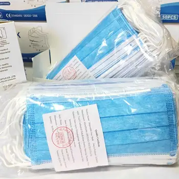 

50 Pcs/ Box,3 Layers Mask dust-Proof Masks Disposable Face Masks Elastic Ear Loop Blue Breathable Sanitary Masks anti virus