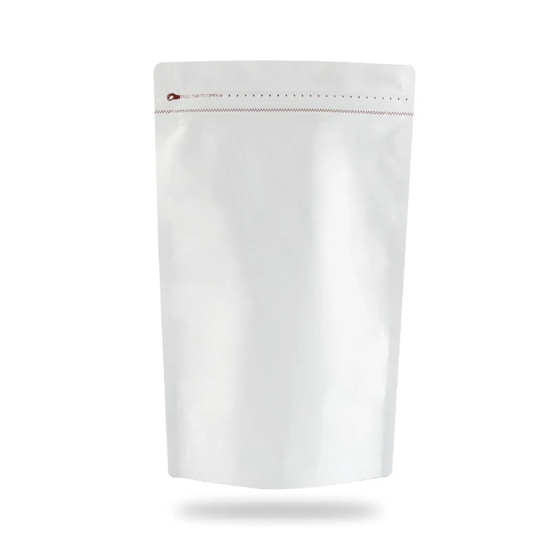 0.25lb до 2lb Толстая Алюминиевая Фольга Stand Up Cofee порошок мешки для хранения продуктов матовый белый на молнии замок мешочек для кофе с клапаном 25 шт - Цвет: White without Valve