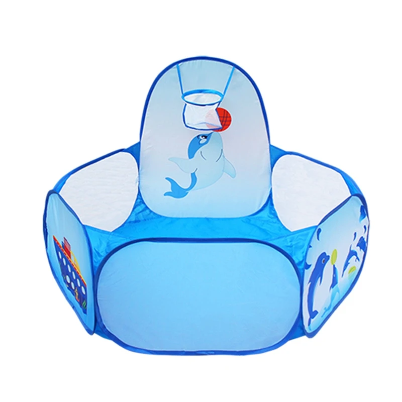 as the picture Складная Шестигранная Игровая палатка для игры в океан, детский шар, яма, мультяшный дельфин, детская игрушка для бассейна, Детская игровая палатка, моющаяся, детский игровой бассейн - Цвет: as the picture