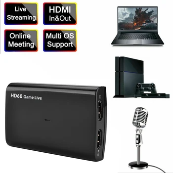 

Delicate Design Audio Video Collection Converter USB 3.0 HDMI Video Card 1080p 60fps with Mic Input for Game Live Streaming
