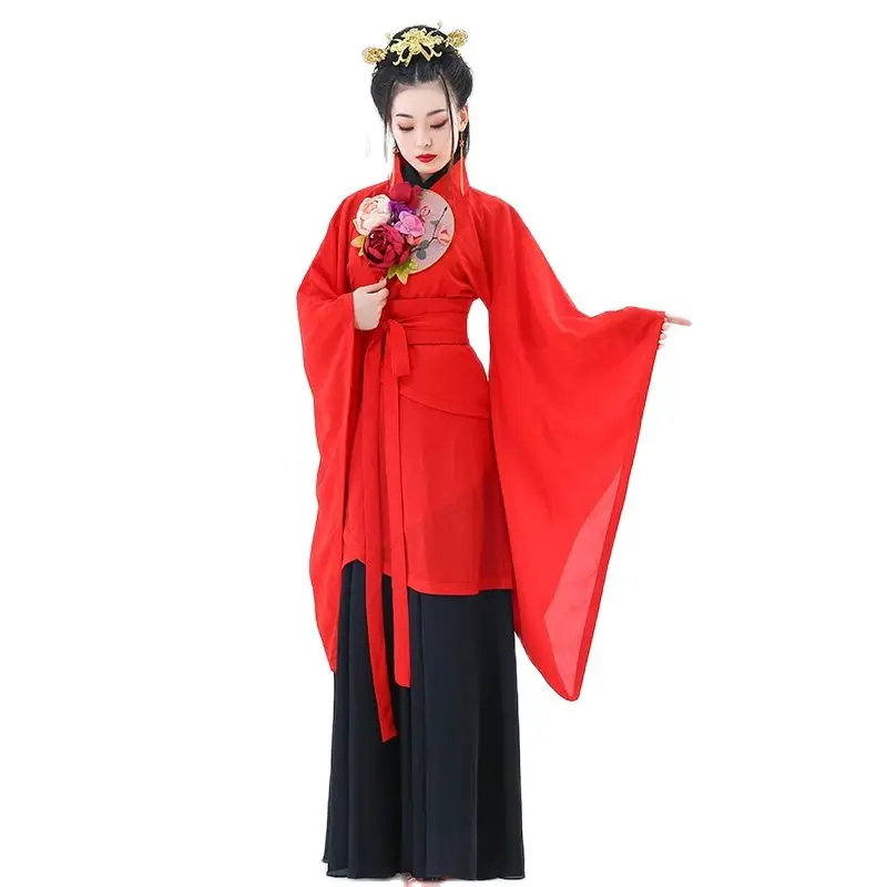 Маскарадный костюм из хлопка и льна hanfu для женщин Китайская традиционная