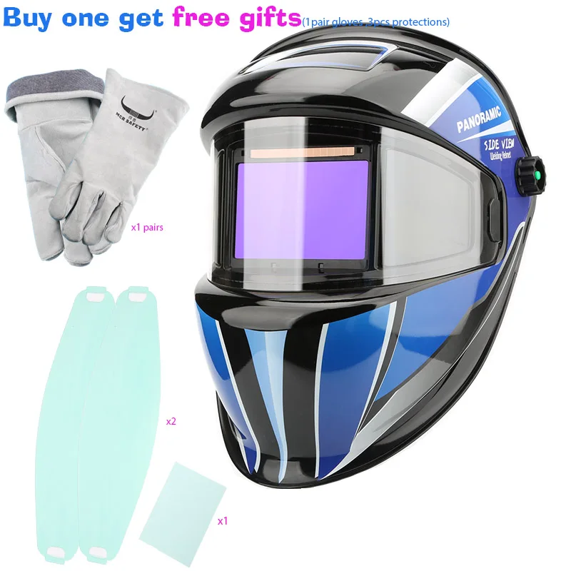 Mascara de soldadura con oscurecimiento automático, área de visión de 100mm x 67mm