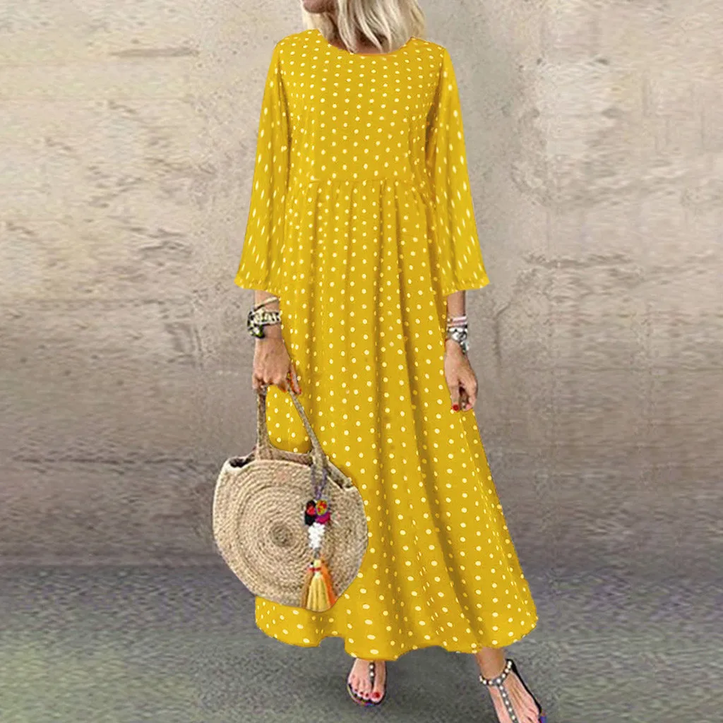 MISSOMO одежда женское платье винтажное vestidos длинное с волнистым принтом и круглым вырезом Макси платье плюс размер 5XL платье женское повседневное оптом