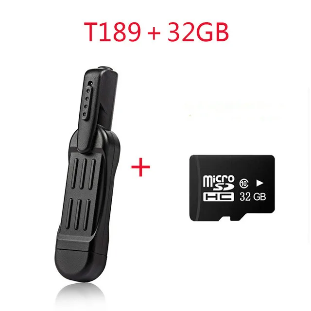 T189 Add 32G Card Мини-камера T189 Ручка Full HD 1080P камера носимая ручка для тела камера цифровой мини-видеорегистратор маленькая DV видеокамера с поддержкой карты 32 ГБ - Цвет: T189 Add 32G Card