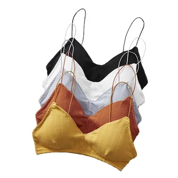 

Stretch Thread Women Bras Triangle Cup Anti-lightening with Padded No Steel Ring Vest Bras