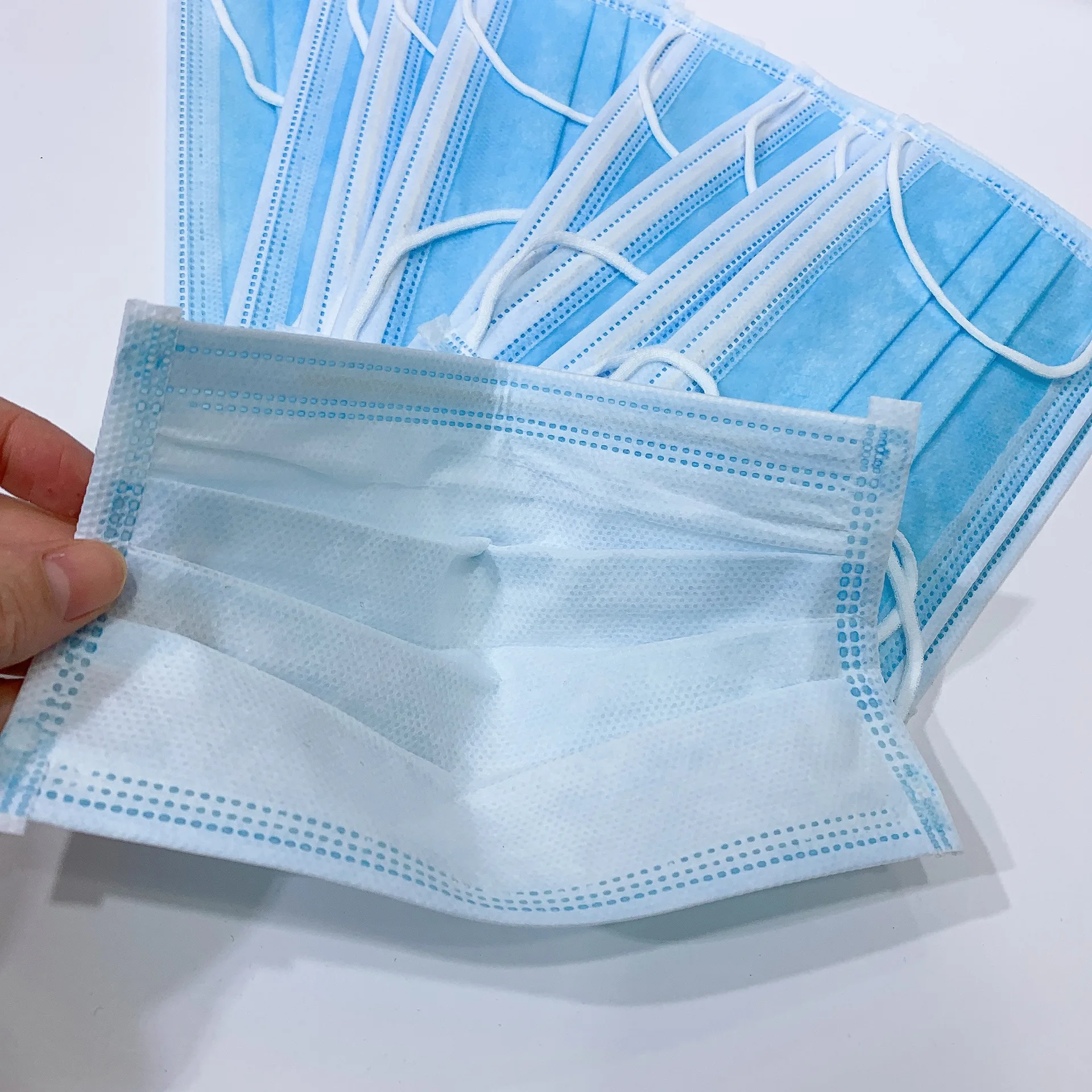 

50/100pcs Disposable mask Anti-dust and anti-fog Adult disposable blue mask Three-layer non-woven face shield Fast delivery
