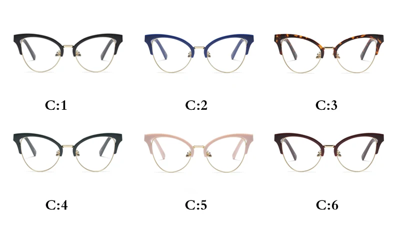 XYKGR trend new half frame ladies goggles ladies fashion optical computer glasses frame ladies black glasses frames