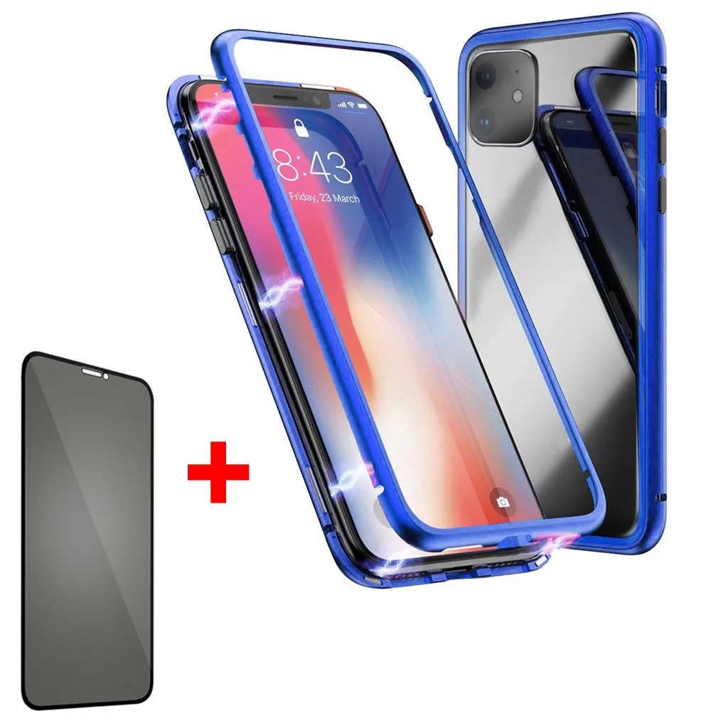 Синий Mosunx для iphone 11 6,1 дюйма Ультратонкий чехол PC+ роскошный силиконовый бампер Защитная крышка для iphone 11 Pro 5,8 Pro Max 6,5 Incha - Цвет: Синий