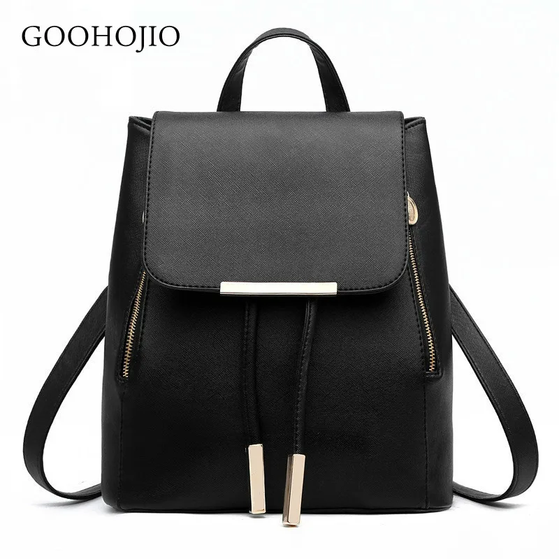 

GOOHOJIO Women PU Leather Backpacks Rucksack School bags for Girls Teenagers Bagpack Flower Feather Mochila Feminina Sac A Dos