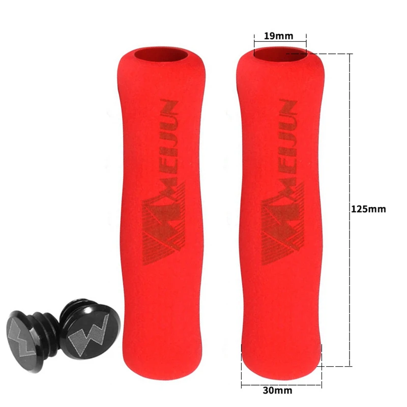 1 Pair Bicycle Sponge Handlebar Grips MTB Removeable Plastic Ultralight Anti-skid Soft End Plugs Bike Anti-skid Handle Bar Grips