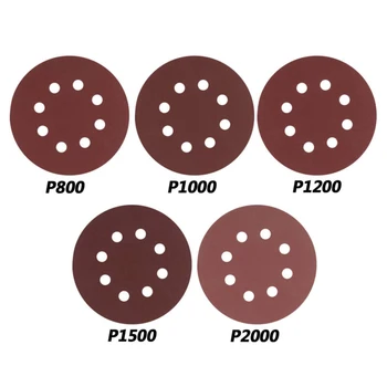 

30pcs 5inch 125mm 800-2000 Grit Abrasive Sanding Discs Flocking Round Sandpaper Brand New And High Quality