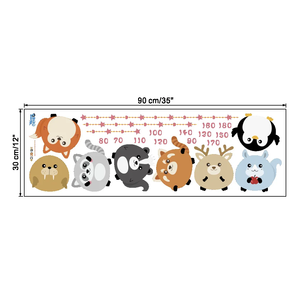 Children Height Stickers Cartoon Self-Adhesive Removable Wall Stickers Baby Room Amount Height Creative Decoration Living Room S