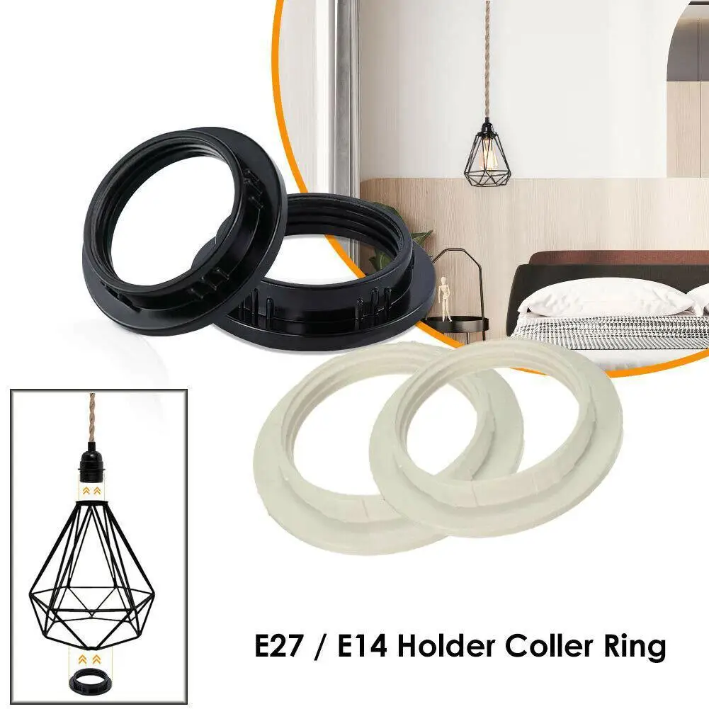 2 Color E14/E27 Screw Lampshade Lamp Light Shade Collar Ring Adaptor Bulb Holder 