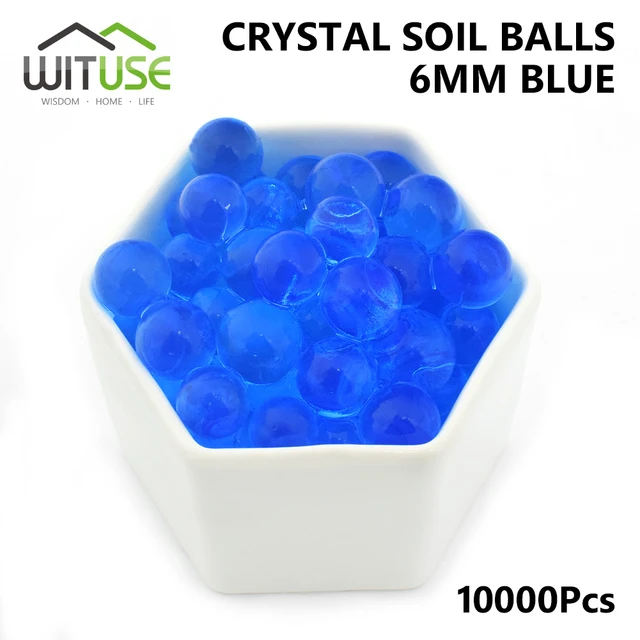 5000-20000pcs Soilless Plant Crystal Soil Mud Grow Water Beads Hydrogel Magic Jelly Balls 6-8mm Bio Gel Ball Plants Flower Decor Blue 10000pcs