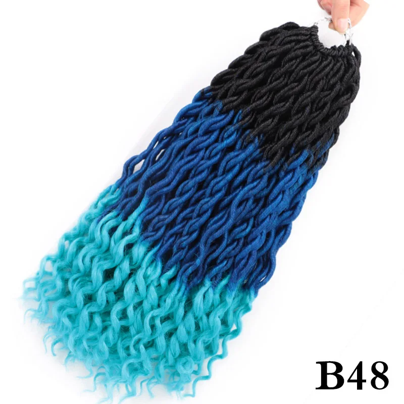 4/27HL Элегантные Музы богемные вязанные косички Faux locs Curly вязанные волосы 18 дюймов 24 пряди Омбре косички для наращивания синтетические волосы - Цвет: 4/27HL