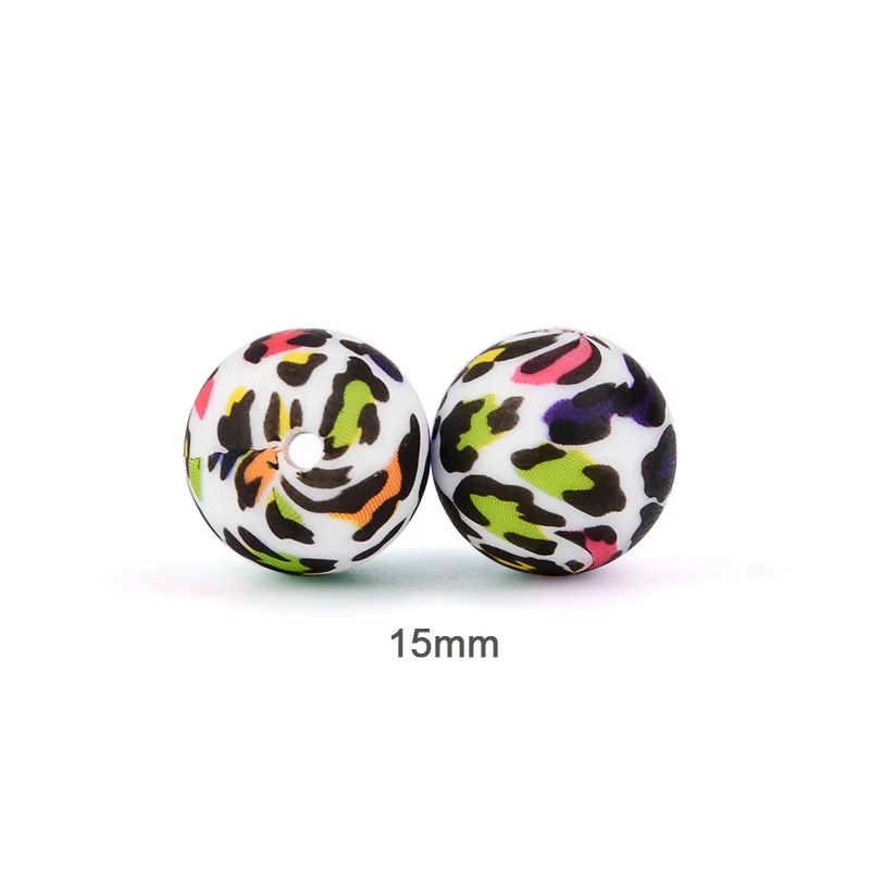 Floral and Leopard Print Silicone Bead Set