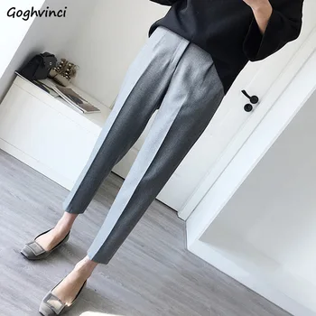 

Pants Women Plus Size Korean Style Slim Students Casual Straight Pockets Womens All-match Trendy Harajuku Chic Breathable Daily