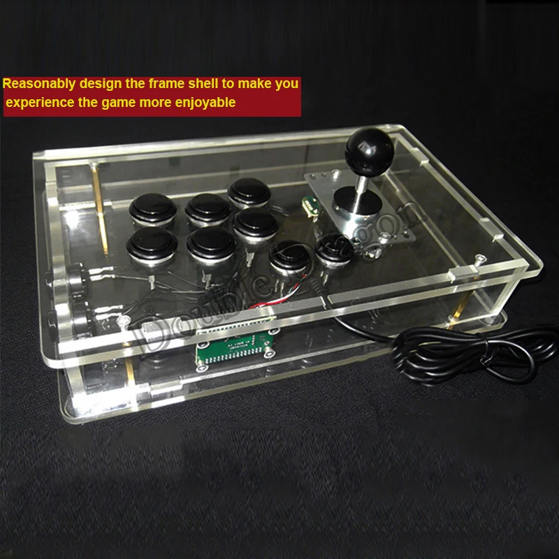 US $145.00 Arcade Transparent Console PC Computer Rocker Joystick Sanwa Original Push Button Zero Delay USB Drive Support KAWAKS simulator