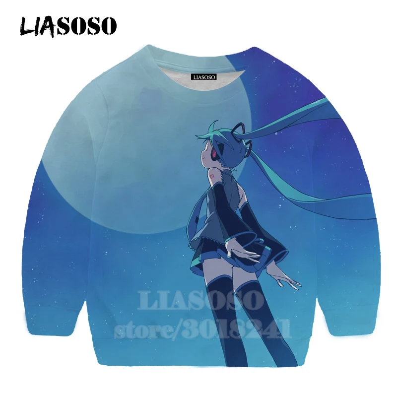 18 LIASOSO детей толстовки 3D принт аниме девочка Hatsune Толстовка Miku в уличном стиле для детей в стиле хип-хоп для мальчиков и девочек; Верхняя детская одежда свитер для подростков B174-3 - Цвет: 18