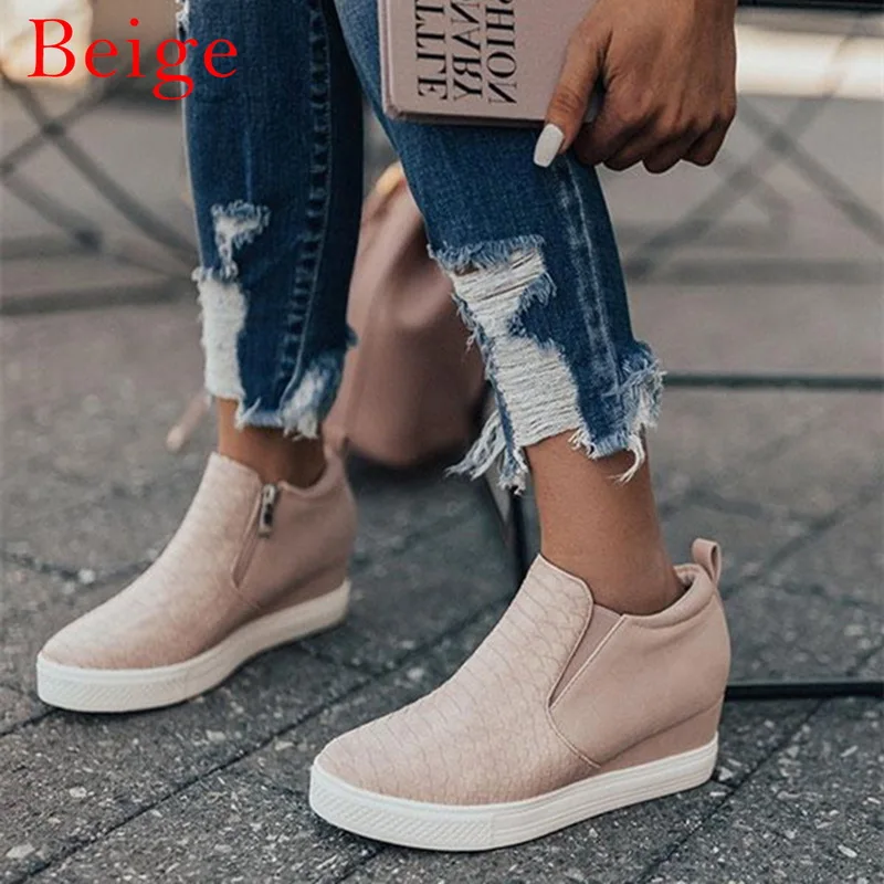 beige Новинка; Модные женские кожаные туфли на плоской подошве; женская обувь для отдыха; женские туфли для отдыха в Корейском стиле; женские Вечерние туфли на резиновой подошве для студентов - Цвет: beige