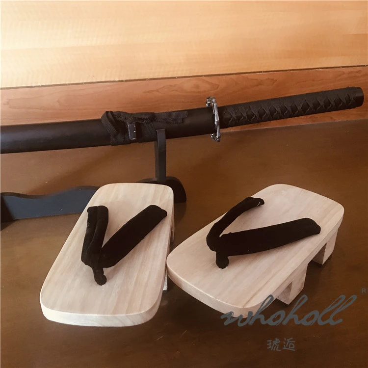 WHOHOLL Geta Summer Clogs Men's Women's Slippers Two-tooth Japanese Geta Wooden Flip-flops Cosplay Shoes Slippers Sandals