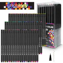 Fineliner цветные ручки, водный маркер, ручка, черная для школы, Fineliner Sketching Pens, 0,4 мм, 24, 36, 48, 60, 100 цветов, Fineliner, кисть, ручка