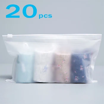 

20pcs/pack Matte Clear Plastic Storage Bag Travel Bags Zip Lock Valve Slide Seal Packing Pouch Bags LBShipping