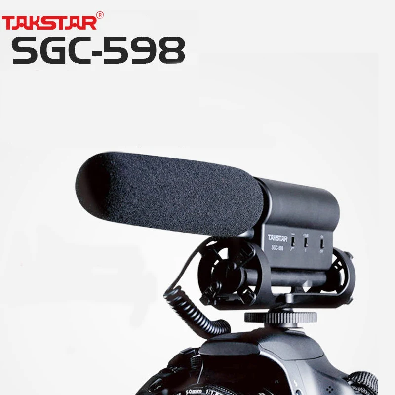 Takstar SGC-598 конденсаторный видео Запись микрофон для Nikon Canon sony DSLR камеры, Vlogging интервью микрофон sgc 598