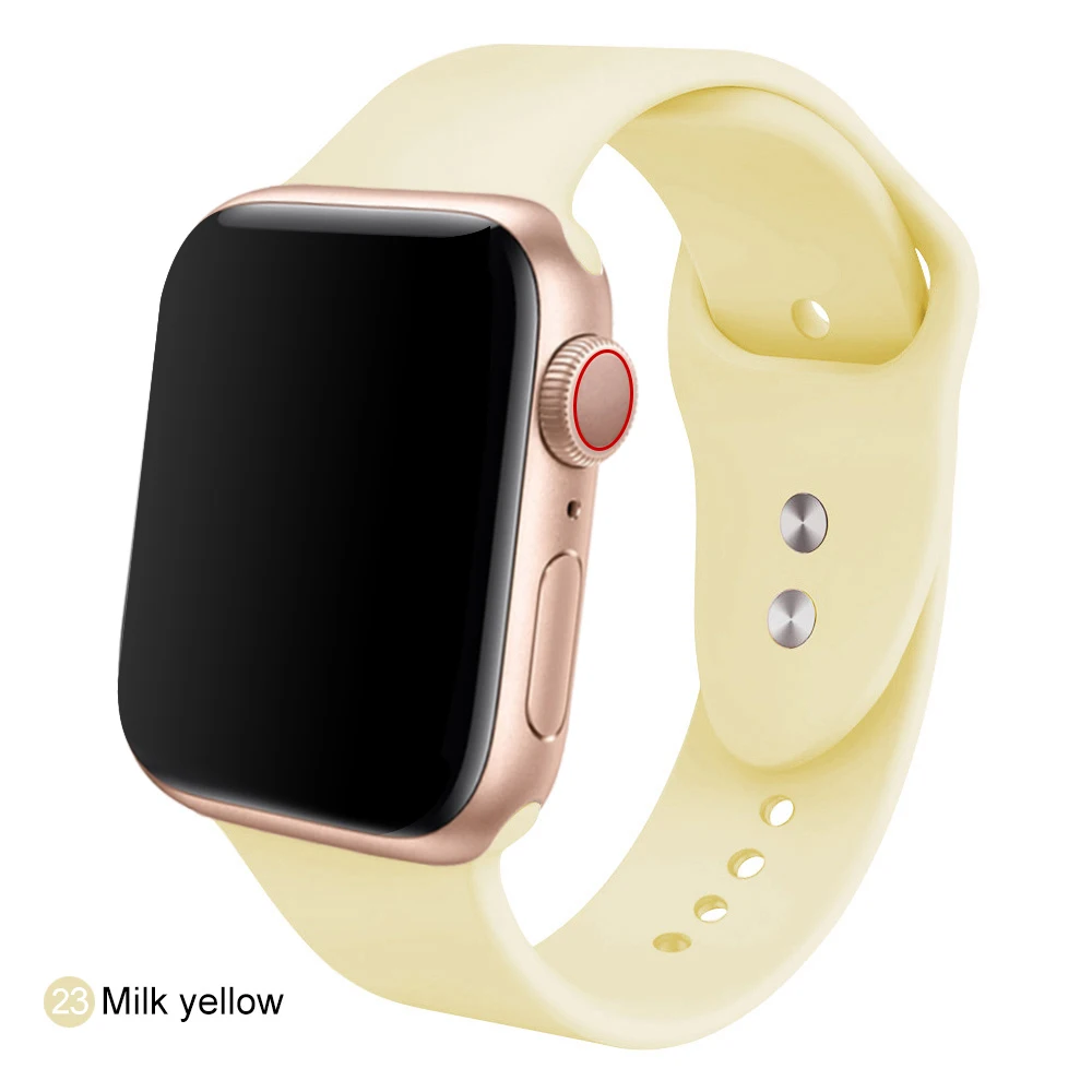 Milk yellow Мягкий силиконовый сменный спортивный ремешок для 38 мм Apple Watch Series1 2 3 4 5 42 мм ремешок для наручных браслетов для iWatch Sports Edition - Цвет ремешка: Milk yellow
