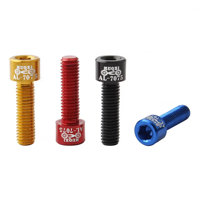 MUQZI 4Pcs Bicycle Handlebar Stem Screw Aluminum Alloy M5*17Mm Mountain Road Fixed Gear Stem Riser Bolts