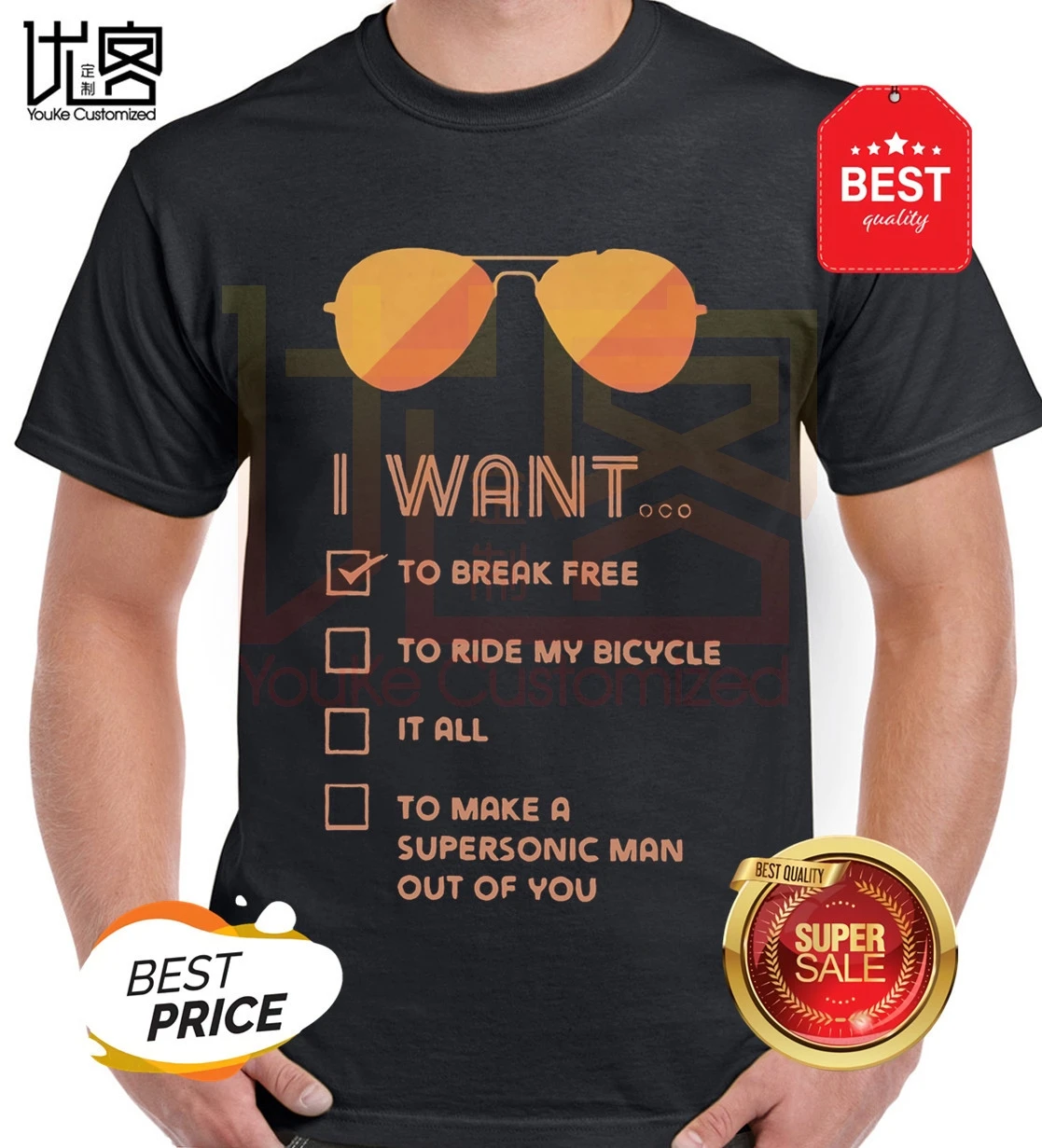 Футболка I-Want-Break-Free-для мужчин-Queen-Freddie-Mercury-рок-Band-одежда с принтом | Мужская одежда