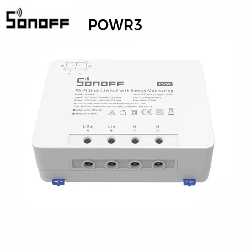 SONOFF POW R3 25A WiFi Switch With Power Metering Consumption Function Voltmeter Overload Protection For Alexa Google Home 