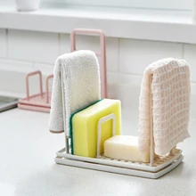 

Punch-free Countertop Storage Rack Kitchen Rag Hanger Sink Dishcloth Sponge Drain Rack