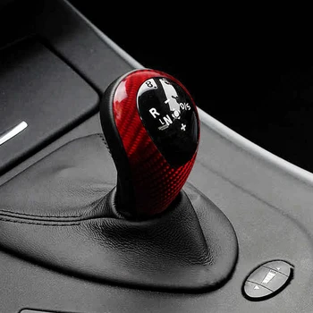 

Black/Red Carbon Fiber Car Gear Shift Knob Cover For BMW M3 2009-2013 M5 2005-2008 M6 2006 Car Decorative Stickers