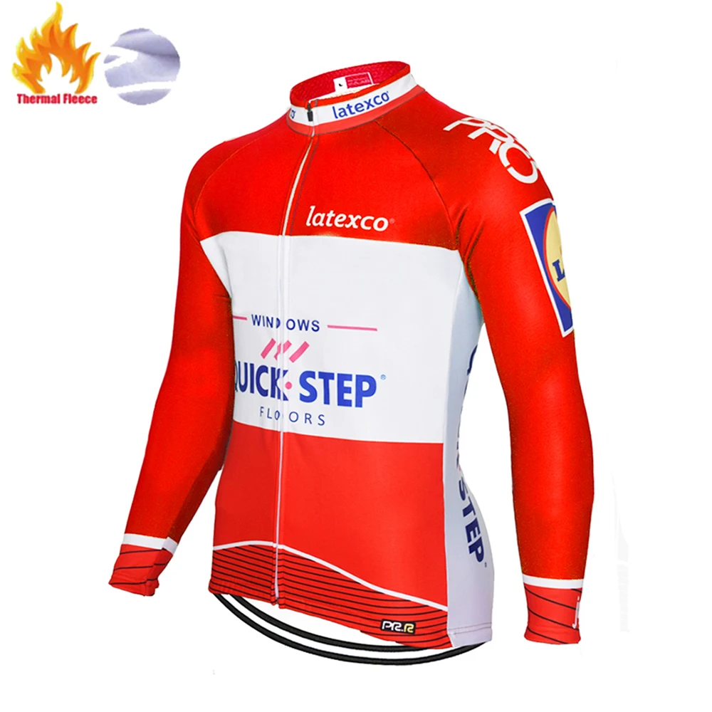 Новинка tenue cycliste homme QUICK STEP Team, велосипедная футболка с длинным рукавом, Майо invierno ciclismo hombre, велосипедная зимняя рубашка - Цвет: fleece 2