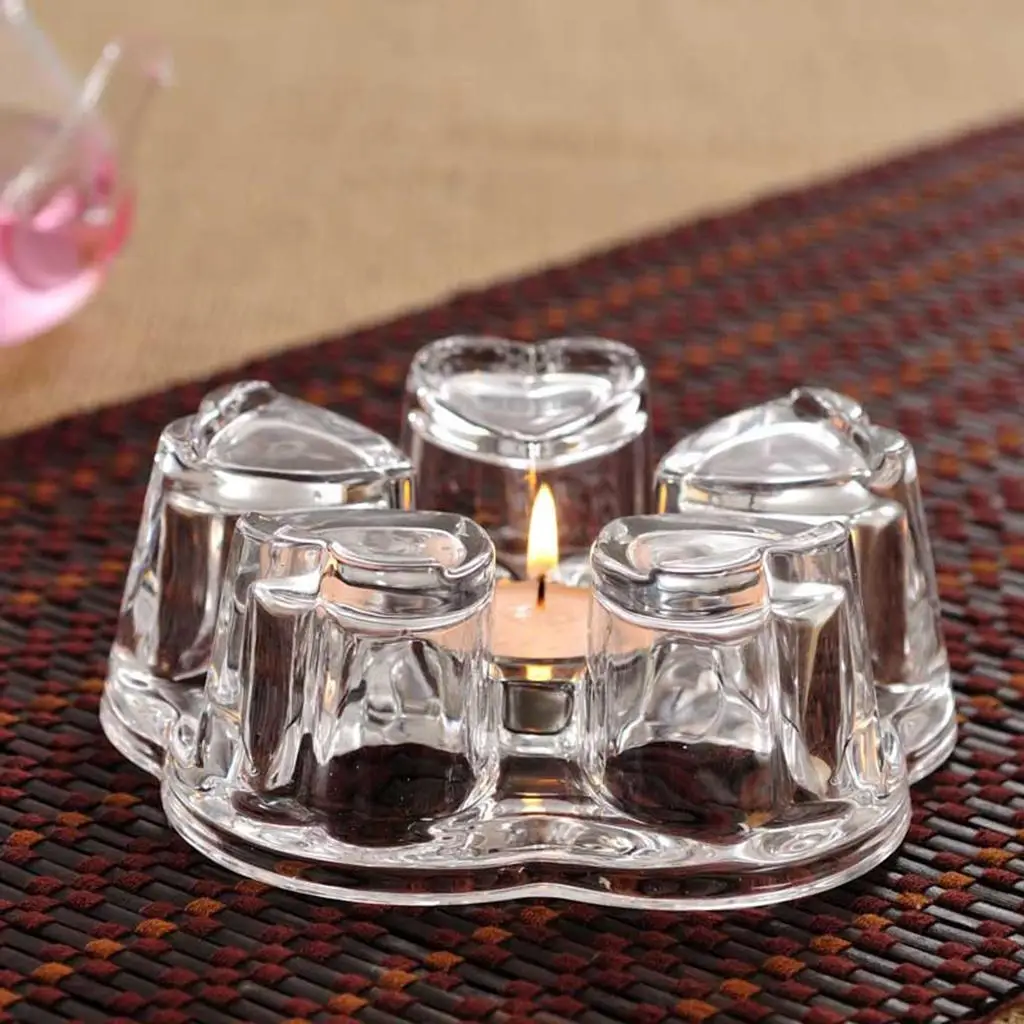 Dasing Clear Glass Heat-Resisting Heart Shape Teapot Warmer Heater Base Candle Holder 