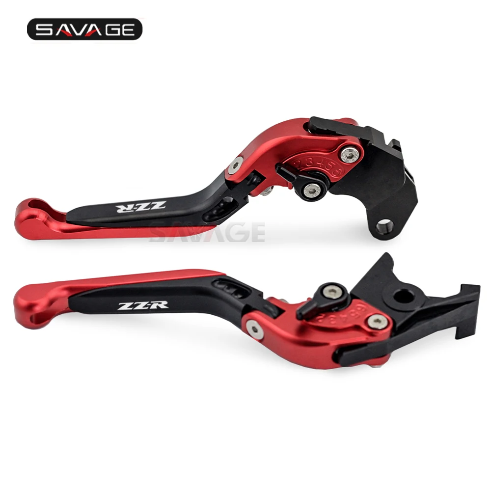 Красный ZZR Рычаги Тормозная система сцепления для KAWASAKI ZZR600 ZZR400 ZZR250 1990-2007 ZZR 250 400 600 Мотоцикл Регулируемый складной выдвижной - Цвет: Красный