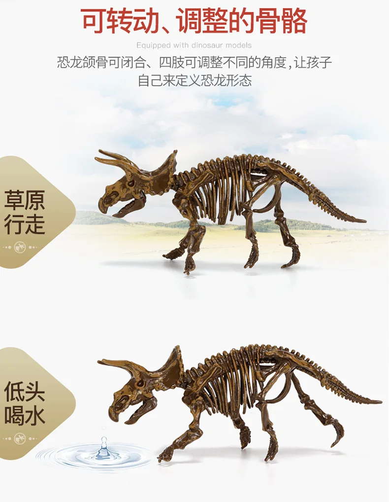 Xin si te динозавр Fossil Archeology каркасная модель динозавра Dig развивающая Игрушечная модель животного украшение