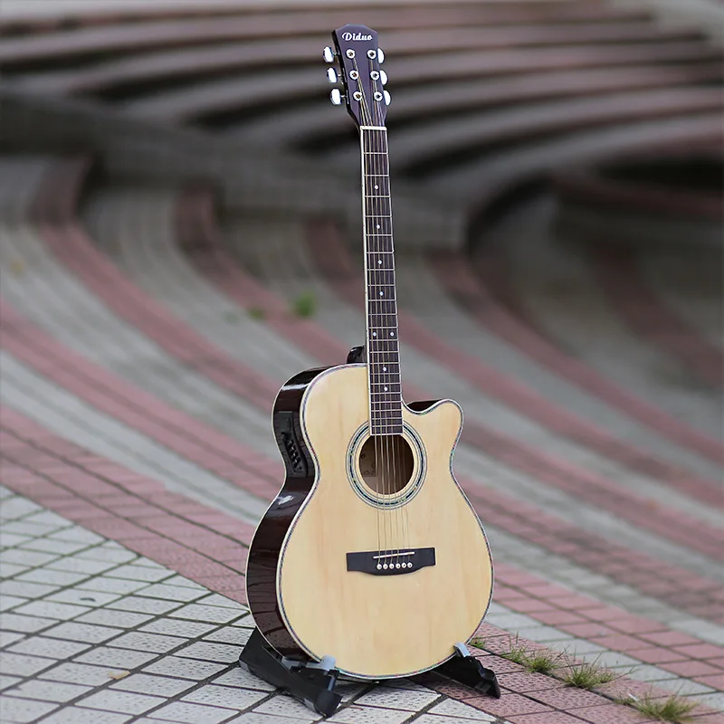 

40-Inch Folk Guitar Electric Box with EQ Basswood Guitar Mid-Range Guitar Guitar Wood Color
