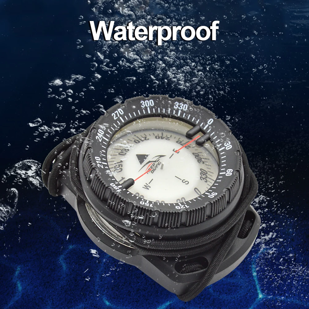 

1PC WristBand Sighting Compass Portable Scuba Diving Navigation Compass Waterproof Luminous Dial With Wrist Strap Compass